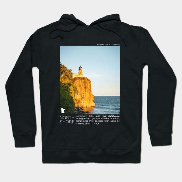 Split Rock Lighthouse-North Shore of Minnesota-Travel Photography Minimalism Hoodie by tonylonder